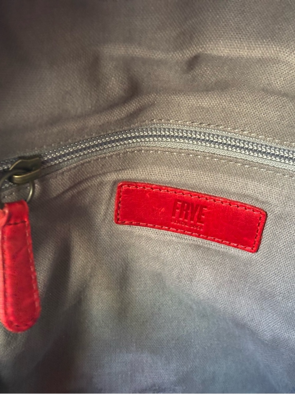 Frye Melissa Leather Backpack with Front Zip Pocket Red - Picture 4 of 9